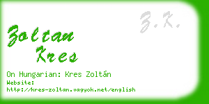 zoltan kres business card